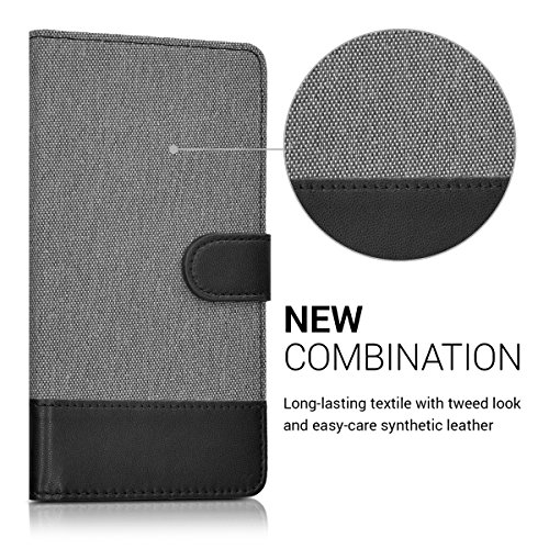 kwmobile Funda para Elephone P9000 - Carcasa de Tela y Cuero sint tico - con Tapa y Tarjetero Gris Negro reviews kwmobile Funda para Elephone P9000 - Carcasa de Tela y Cuero sint tico - con Tapa y Tarjetero Gris Negro