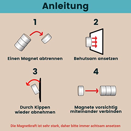 20 bunte Magnete – EXTRA STARK Neodym gummierte Schutzschicht (ø12x6mm) | einzigartig | starke neodym Magnete für Magnettafel, Whiteboard, Glasmagnettafel und als Kühlschrankmagnete - 4