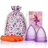 Melyth Menstrual Cups - (Large & Small) - Pre and Post Childbirth Reusable Period Cups - Find Your Perfect Fit - Best Alternative to Tampons and Cloth Sanitary Napkins
