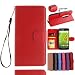 Produktbild iPhone 7 Tasche, w-pigcase Farbe PU Leder Schutzhülle mit Magnet Verschluss und ID/Kreditkarte Halterung Eingebautes Ständer Funktion Bookstyle Brieftasche Schutzhülle Haut Portable slim case cover für iPhone 7