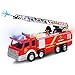 Produktbild FUNTOK Feuerwehrauto, Spielzeugauto Action Series Fire Truck, Feuerwehrfahrzeug Feuer LKW Auto Spielzeug mit Drehleiter Wasserpumpe Light und Sound für Kinder