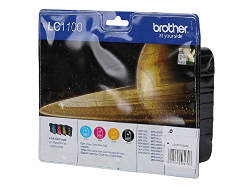Original Tinte passend für Brother MFC-490 Series Brother LC-1100VAL - 4x Premium Drucker-Patrone - Schwarz, Cyan, Magenta, Gelb - 1 x 450 & 3 x 325 Seiten