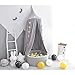 Produktbild Wonder Space Prinzessin Baldachin, 240cm Bett Kuppel Betthimmel Moskitonetz aus Baumwolle, Insektenschutz Bettvorhang Zelt fürs Innen Schlafzimmer Dekoration Baby Kinder Kinderzimme, Grau
