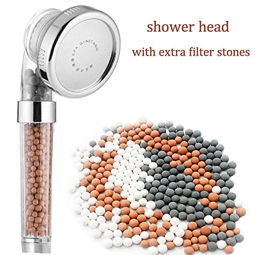 Pomme de Douche et 6 Pack Douchette Anti Calcaire, 2 in 1 eco Douche spa Haute Pression, 3 Modes Réglables