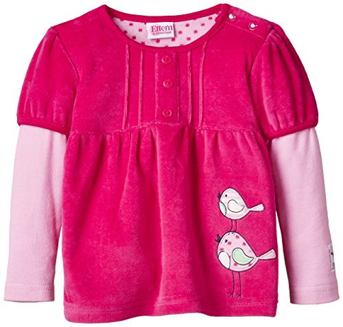 Eltern by Salt & Pepper Baby Girls E NB Sweat Birdie Nicki 2in1 Plain Crew Neck Long Sleeve Sweatshirt, Pink (rasberry 872), 0-3 Months (Manufacturer size: 62)