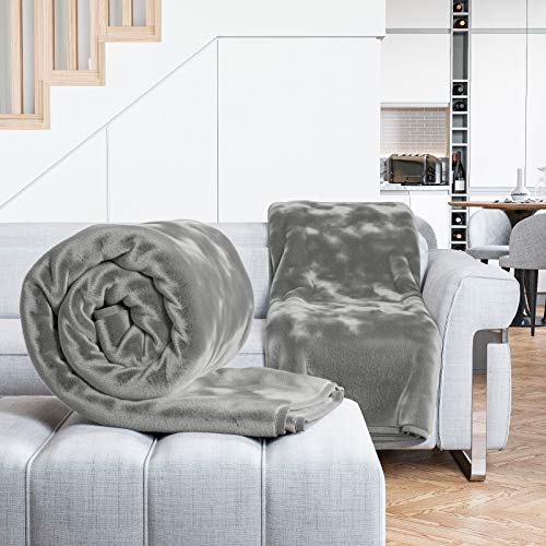 Rohi Blankets Bedspread Silver Grey - Luxury Large Bed Fleece Blankets Super Soft Fluffy Warm Faux F Rohi Blankets Bedspread Silver Grey - Luxury Large Bed Fleece Blankets Super Soft Fluffy Warm Faux F