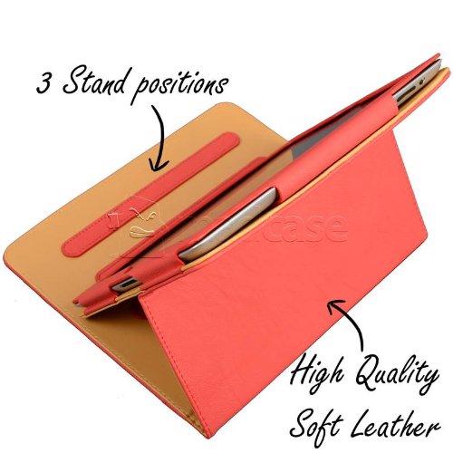 Madcase Apple iPad 4 / 3 / 2 Smart Case Etui Faux Ledertasche Hülle mit Auto Schalf und Wach Sleep-Funktion inkl. Displayschutzfolie und Stylus Touch stift – Weiß / Beige - 8