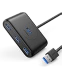 UGREEN USB 3.0 Hub 4 Port USB Verteiler mit 1M Kabel 5Gbps USB Hub kompatibel mit MacBook, MacBook Pro, MacBook Air, Surface Go, Dell XPS 15, Huawei MateBook X Pro, Festplattengehäuse usw. Schwarz