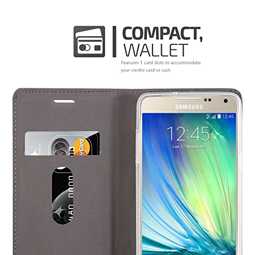 Samsung Galaxy A5 2015  5  Funda Estilo Libro en ANTRACITA ORO de Cadorabo  Dise  o TELO-CUERO-ARTIFICIAL      Cubierta Protectora con Cierre Magn  tico  Tarjetero y Funci  n de Suporte     Protecci  n Carcasa Caja Etui Case Cover
