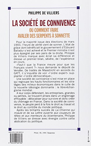 Télécharger La Société de connivence, ou, Comment faire avaler des
serpents à sonnette PDF Gratuit