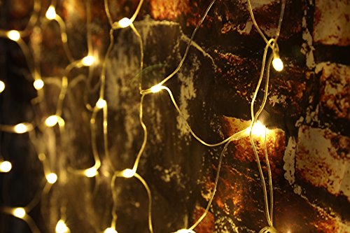 160er LED Lichternetz 2m x 1m Lichterkette Warmweiß Deko Leuchte Innen und Außen für Garten Weihnachten Hochzeit mit Stecker Gresonic - 3