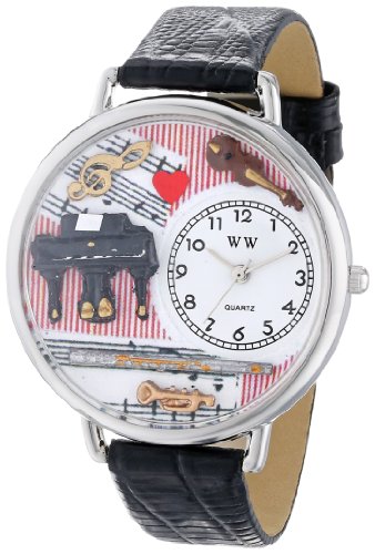 Whimsical Watches WHIMS-U0510001 - Reloj analógico de Cuarzo Unisex con Correa de Piel, Color Negro