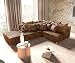 Produktbild DELIFE Couch Clovis modular - Ecksofa, Sofa, Wohnlandschaft & Modulsofa (Braun, Ecksofa Links mit Hocker)