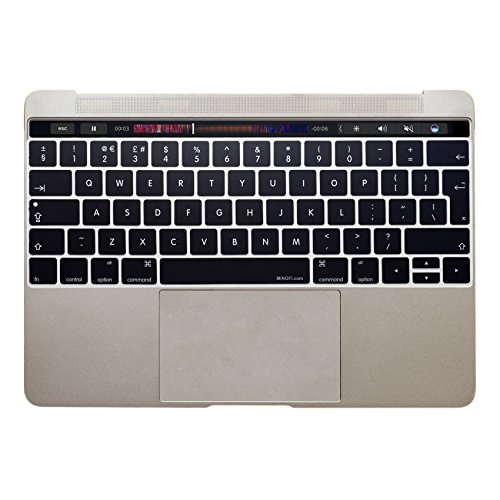 MiNGFi Englisch English QWERTY Tastatur Silikon Schutz Abdeckung für 2016+ MacBook Pro 13" 15" with Multi-Touch Bar EU/ISO Keyboard Layout Silicone Cover - Schwarz