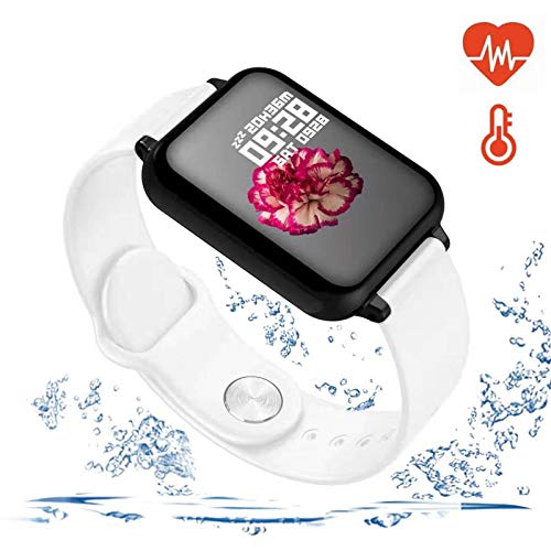Meiwen2019 Pulsera de Actividad, Reloj Inteligente con Pulsómetro y Presión Arterial Relojes Deportivos GPS Impermeable Monitor de Ritmo Cardíaco Actividad Pulsera Reloj Fitness Podómetro (Blanco)