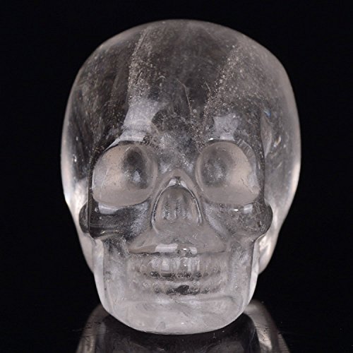 Mineralbiz 1.3 „-1.5“ Mini natürliche klare Quarz Kristall Hand geschnitzte menschliche Kristall Schädel Kopf Skulptur Edelstein Carving - 8