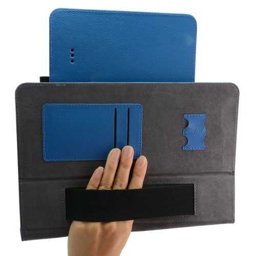 Coodio® Medion LifeTab E10312/E10311/E10310 Tablet 360 Grad Drehbar Lederhülle Tasche Cover Mit Ständer Gebaut in Handgriff – Farbe Blau - 9