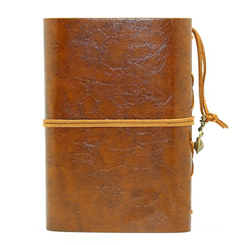 Tinksky Vintage Notizbuch klassische PU Leder Cover Journal Notebook Retro Spirale Ringbuch Tagebuch - 5