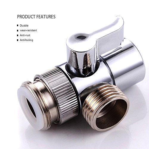 EgoEra® Massives Messing Chrom poliert, 3-Wege Brause Dusche Umschaltventil/Dusche Adapter/Umsteller/ Umstellventil - 4