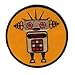 Produktbild Freak Scene® Aufnäher°Sticker°Patch°Bügelbild "Roboter" Farbe: orange/gold