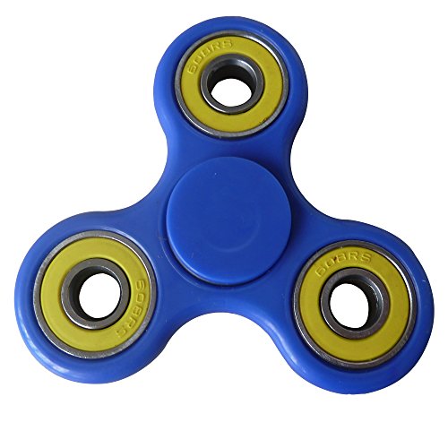 Tri-Spinner Hand Spinner Toy Ceramic Rotation Funny Gifts Anti Stress Plastic for Adult Kids (Blue)