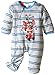 Pumpkin Patch Baby Boys' Padded Striped Footies, Metal Marle, 6-12 Months