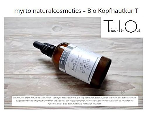 myrto-naturalcosmetics – Bio Kopfhautkur T – für trockene & juckende Kopfhaut | ohne Duftstoffe ✔ ohne Konservierungsstoffe ✔ emulgatorfrei ✔ ohne Sulfate ✔ ohne Silikon ✔ vegan ✔ ohne Alkohol ✔ für Männer und Frauen ✔ Kopfhautpflege trockene Haarschuppen | Anti-Schuppen – 100ml - 4