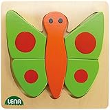 Lena 32067 - Holzpuzzle Schmetterling mit 5 Puzzleteilen