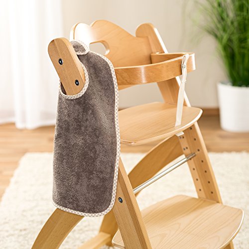 2er Set Riesen Baby-Lätzchen mit Druckknopf / 30×46 cm/ Schadstoffgeprüft nach Öko-Tex Standard 100 / Frottee – 100 % Baumwolle – Natur Braun - 9