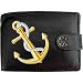 Produktbild Ships Anchor White Rope Gold Schiffe Anker weißes Seil Klassek Herren Geldbörse Portemonnaie Brieftasche aus echtem Leder schwarz Geschenk Präsent mit Metall Box