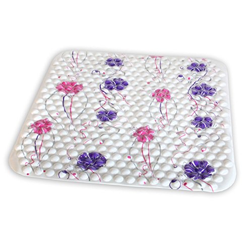 DUSCHMATTE NOPPI DUSCHWANNENEINLAGE, BADMATTE, DUSCHEINLAGE QUADRATISCH ANTI RUTSCH MATTE (Pink Lila)