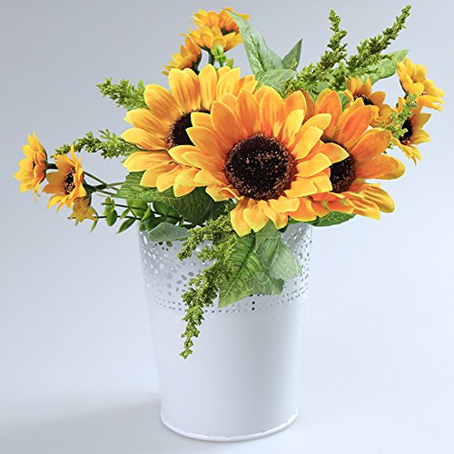 JUYUAN-EU Metall Krone Spitze Blumentopf Stift PinselTopf PinselBehalter Blume Übertopf Halter Decor Lace Hollowpot Weiss - 5