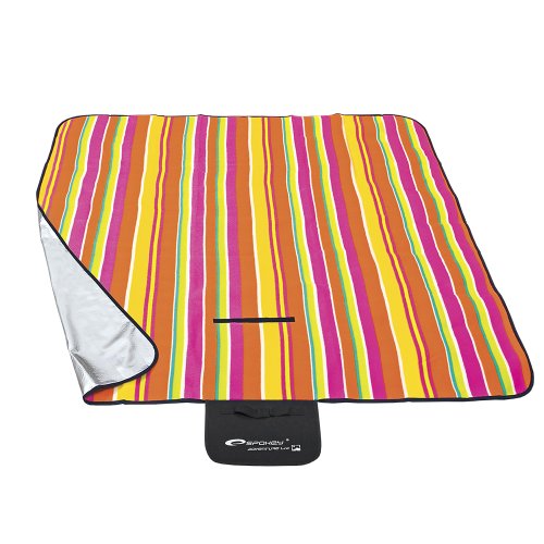 Preisvergleich Produktbild Spokey® Picknickdecke Stranddecke für eine schöne Landpartie kariert und bunt, Picknick Varianten:PICNIC STRIPS - 85041 – plus UP® Aufkleber