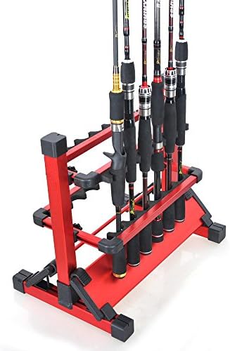 Fishing Rod Holder Portable Aluminum Fishing Rod Rack Storage 12 Rods Boat Truck