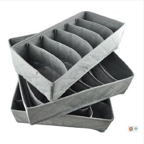 3 Stücke ein Satz, faltbarer Kasten / Bamboo Charcoal Box Faser Lagerung für Büstenhalter, Unterwäsche, Krawatte, Socken - 5