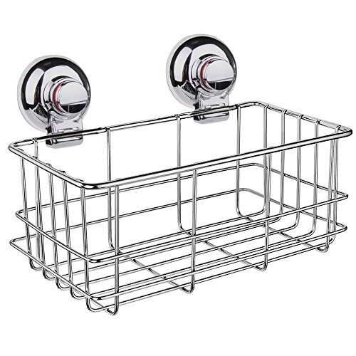 GEEKHOM Badegestell mit starken Saugnäpfen, Duschen, rostfreier Edelstahl, tiefes Badezimmergestell für Shampoos, Conditioners, als Badezimmer- oder Küchenorganisierer - 6