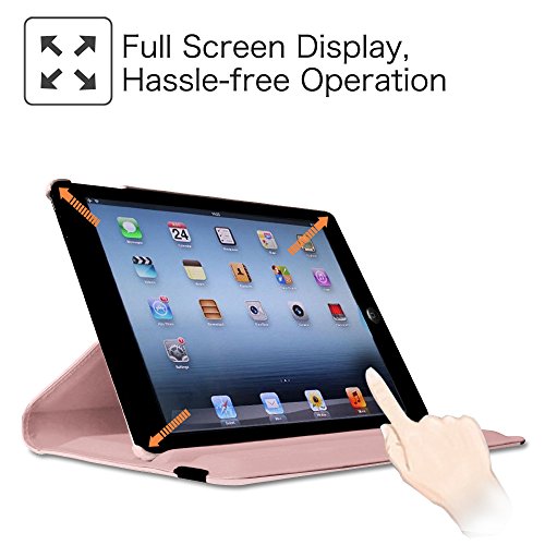 Fintie iPad 2/iPad 3/iPad 4 Hülle – 360 Grad rotierende Schutzhülle mit Standfunktion Smart Cover Case Tasche Etui mit Auto Schlaf / Wach Funktion für Apple iPad 2,iPad 3 & iPad 4th Generation mit Retina Display, Roségold - 6
