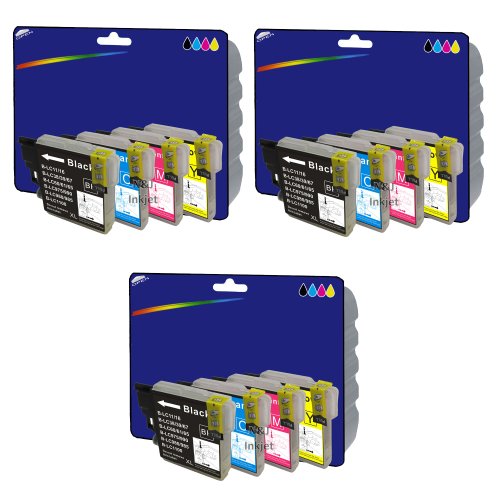 3 Juegos de Cartuchos de Tinta XL no Originales para Brother DCP-J125, J140W, J315W, J515W, MFC-J220, J265W, J410, J415W