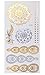 TAFLY Glitter Gold Transfer Temporary Tattoos Stickers 6 Sheeets