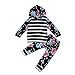 Produktbild 2 Kids Tops Set Hooded Stripe Floral Langarm T-Shirt + Hose (120)
