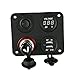 Produktbild kkmoon Basistafel vier Löcher + UB-Doppelsteckdose + Zähler Voltmeter + Zigarettenanzünder + Aus-Schalter für Auto LKW Motorrad Boot für MTB