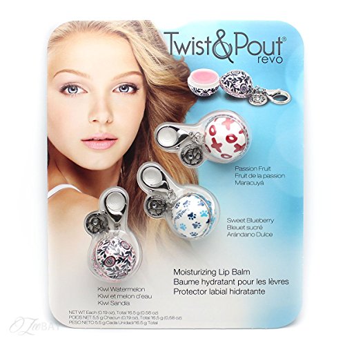 Twist & Pout Revo Moiturising Lip Balm with Key Ring (Pack of 3 Lip Balms)