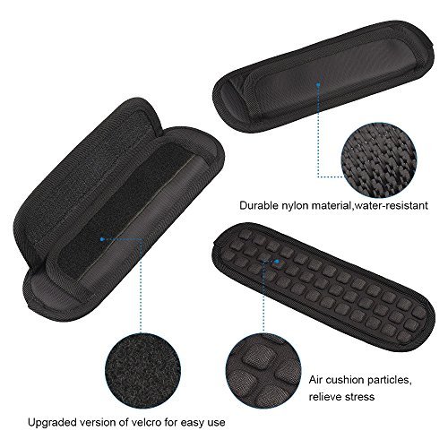Qishare Abnehmbare Schultergurt Auflage Weiche Luftkissen Wiedereinbau Auflage f  r B  gel  Schwarzes-2Pcs 