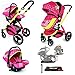 i-Safe System + iSOFIX Base - Mea Lux Trio Travel System Pram & Luxury Stroller 3 in 1 Complete With Car Seat + Footmuff + Carseat Footmuff +Base + RainCovers