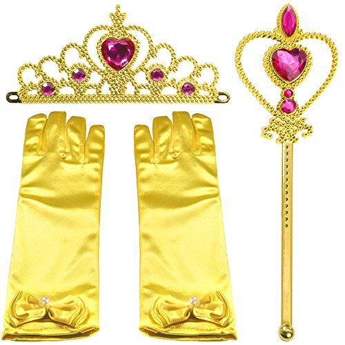 SPECOOL Gilrs Princess Dress up Accessories 6 Pieces Gift Set Princess Gloves, Tiara Crown and Wand, Necklaces for Kids reviews SPECOOL Gilrs Princess Dress up Accessories 6 Pieces Gift Set Princess Gloves, Tiara Crown and Wand, Necklaces for Kids