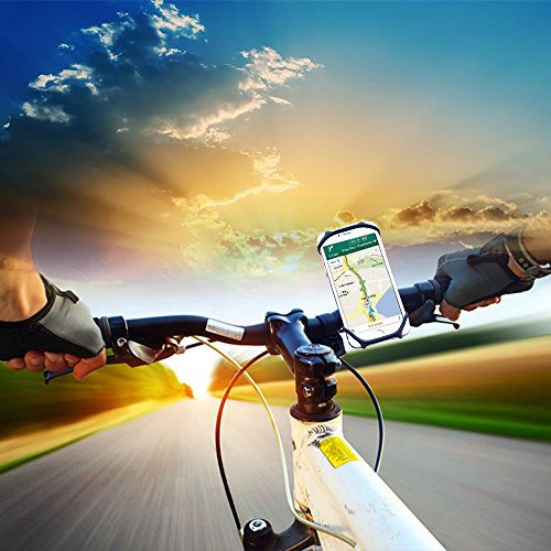 Matone Handyhalterung Fahrrad fÃ¼r iPhone X/8/8 Plus/7/7 Plus/6/6s Plus, Samsung Galaxy & allen Handy mit 4,0 - 6,0 Zoll, Universal Silikon Verstellbarer Handyhalter fÃ¼r Fahrrad Motorrad, 360Â°Rotation (Schwarz)