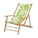 Produktbild Jan Kurtz Maxx Deckchair Designers Guild Liegestuhl, Blume Greenwich Leaf Bezug 100% Polyacryl BxHxT 64x98x112cm Gestell Teak Massiv