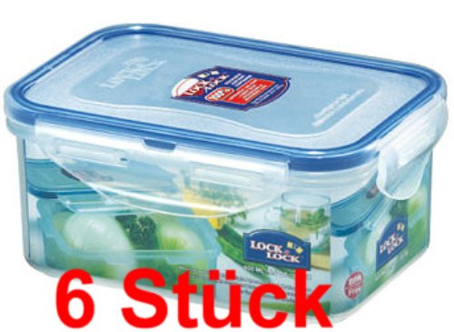 Lock & Lock Frischhaltedosen Set 6-teilig HPL 811, je 600 ml