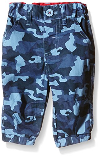 Pumpkin Patch Baby-Boys Camo Utility Pants Plain Trousers, Blue (Aquarius), 0-3 Months (Manufacturer Size:0-3M))