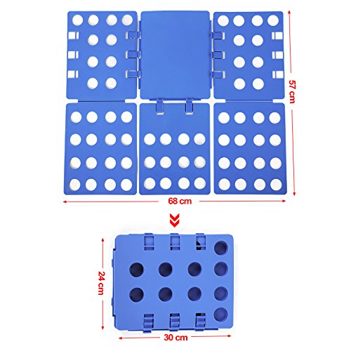 Songmics 3. Generation einstellbar Wäsche Faltbrett Falthilfe A4 Flip & Fold Kunststoff 57 x 68 cm blau LCF003 - 4